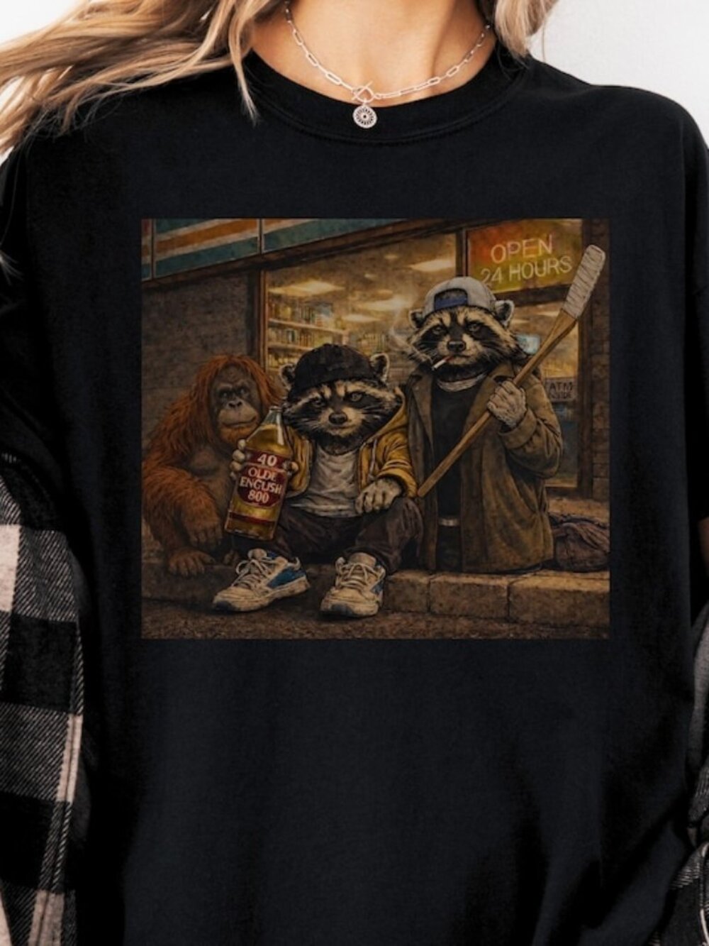 Trash Mob 800 Raccoon T-shirt, Dark Humor Meme Graphic Tee